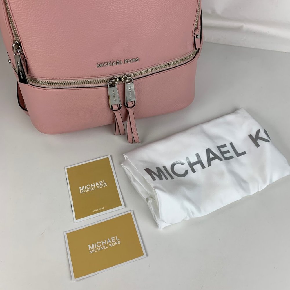 New Michael Kors Rhea Medium Leather Backpack - Picture 5 of 9